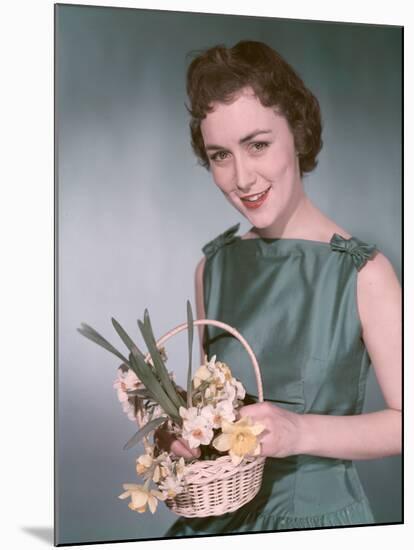 Woman with Daffodils-Charles Woof-Mounted Photographic Print