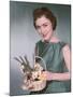 Woman with Daffodils-Charles Woof-Mounted Photographic Print
