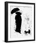 Woman with dog-Dmitriip-Framed Art Print