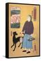 Woman with Dog-null-Framed Stretched Canvas