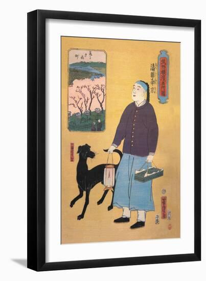 Woman with Dog-null-Framed Art Print