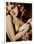 Woman with Dove-Tamara de Lempicka-Framed Art Print