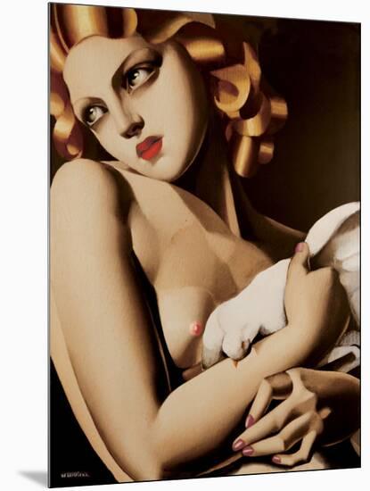 Woman with Dove-Tamara de Lempicka-Mounted Art Print