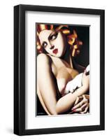 Woman with Dove-Tamara de Lempicka-Framed Premium Giclee Print