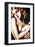 Woman with Dove-Tamara de Lempicka-Framed Premium Giclee Print