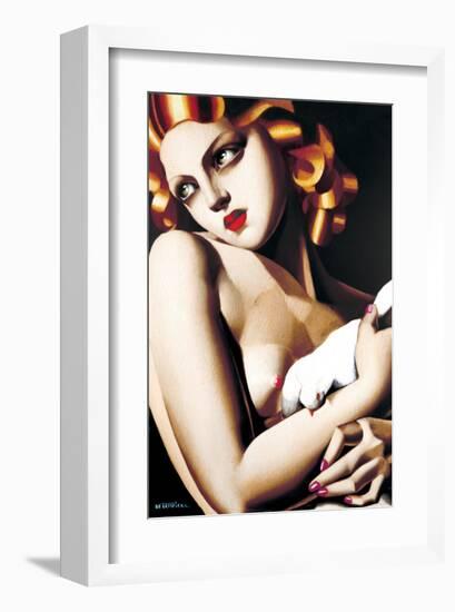 Woman with Dove-Tamara de Lempicka-Framed Premium Giclee Print