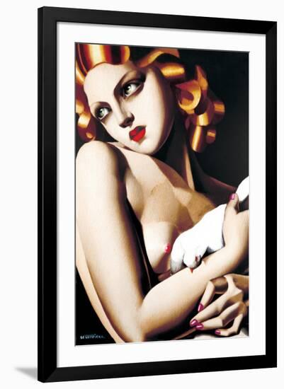 Woman with Dove-Tamara de Lempicka-Framed Premium Giclee Print