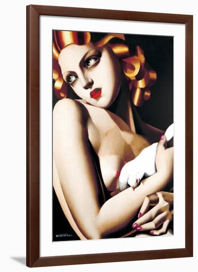 Woman with Dove-Tamara de Lempicka-Framed Premium Giclee Print