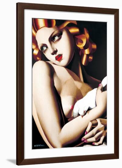 Woman with Dove-Tamara de Lempicka-Framed Premium Giclee Print