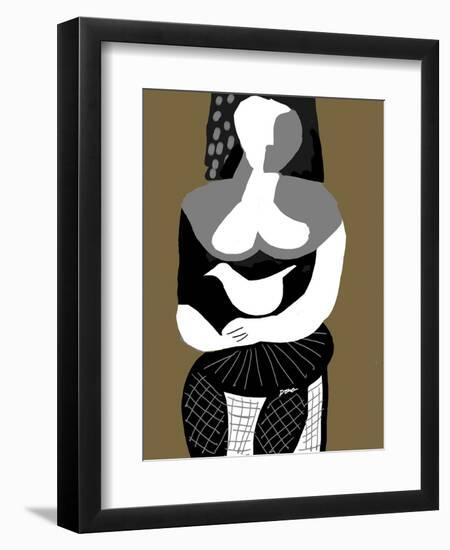 Woman with Dove-Diana Ong-Framed Giclee Print