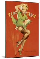 Woman with Dress Blowing in Blast of Air-null-Mounted Giclee Print