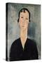 Woman with Earrings-Amedeo Modigliani-Stretched Canvas