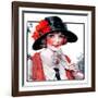 "Woman with Fan,"August 1, 1925-J. Knowles Hare-Framed Giclee Print