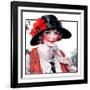 "Woman with Fan,"August 1, 1925-J. Knowles Hare-Framed Giclee Print