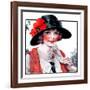 "Woman with Fan,"August 1, 1925-J. Knowles Hare-Framed Giclee Print