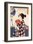 Woman with Fan, c 1800's-Utagawa Kuniyosh-Framed Art Print