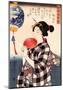 Woman with Fan, c 1800's-Utagawa Kuniyosh-Mounted Art Print