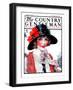 "Woman with Fan," Country Gentleman Cover, August 1, 1925-J. Knowles Hare-Framed Giclee Print