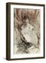 Woman with Fan Seated in a Theatre Box (Countess of Rast), Ca 1878-Giovanni Boldini-Framed Giclee Print
