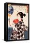 Woman with Fan-Kuniyoshi Utagawa-Framed Stretched Canvas