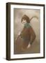 Woman with Field Hockey Stick-null-Framed Art Print