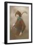 Woman with Field Hockey Stick-null-Framed Art Print