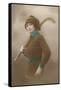 Woman with Field Hockey Stick-null-Framed Stretched Canvas