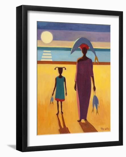 Woman with Fish-Tilly Willis-Framed Premium Giclee Print