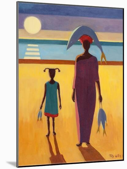 Woman with Fish-Tilly Willis-Mounted Giclee Print