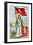 Woman with Flag and Seal of Finland-null-Framed Art Print
