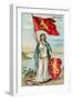 Woman with Flag and Seal of Finland-null-Framed Art Print