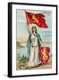 Woman with Flag and Seal of Finland-null-Framed Art Print