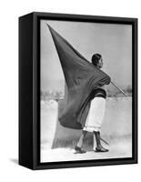 Woman with Flag, Mexico City, 1928-Tina Modotti-Framed Stretched Canvas