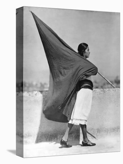 Woman with Flag, Mexico City, 1928-Tina Modotti-Stretched Canvas