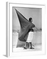 Woman with Flag, Mexico City, 1928-Tina Modotti-Framed Giclee Print