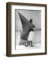 Woman with Flag, Mexico City, 1928-Tina Modotti-Framed Giclee Print