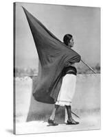 Woman with Flag, Mexico City, 1928-Tina Modotti-Stretched Canvas