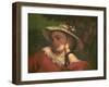 Woman with Flowers on Her Hat-Gustave Courbet-Framed Giclee Print