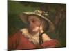 Woman with Flowers on Her Hat-Gustave Courbet-Mounted Giclee Print