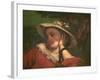Woman with Flowers on Her Hat-Gustave Courbet-Framed Giclee Print