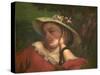 Woman with Flowers on Her Hat-Gustave Courbet-Stretched Canvas