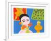 Woman with Flowers-John Grillo-Framed Limited Edition