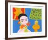 Woman with Flowers-John Grillo-Framed Limited Edition