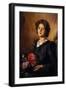 Woman with Flowers-Nicola Biondi-Framed Giclee Print