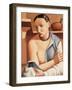 Woman with Folded Arms-Massimo Campigli-Framed Giclee Print