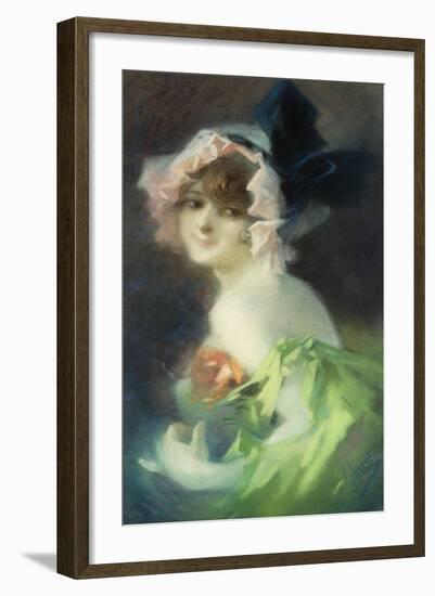 Woman with Gloves; Femme Aux Gants-Jules Chéret-Framed Giclee Print