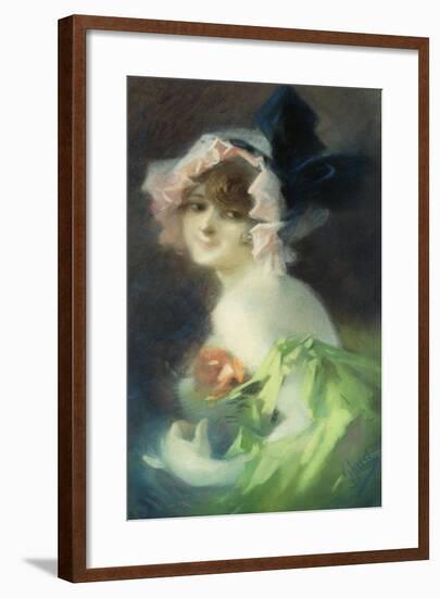 Woman with Gloves; Femme Aux Gants-Jules Chéret-Framed Giclee Print