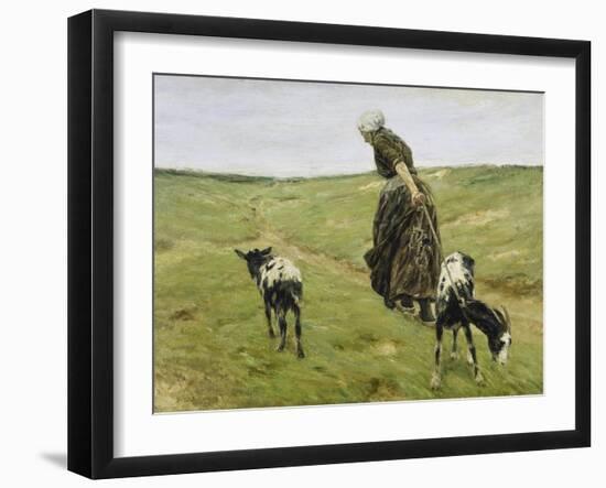 Woman with Goats on the Dunes, 1890-Max Liebermann-Framed Giclee Print