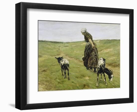 Woman with Goats on the Dunes, 1890-Max Liebermann-Framed Giclee Print