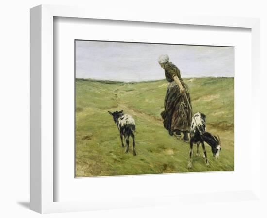 Woman with Goats on the Dunes, 1890-Max Liebermann-Framed Giclee Print